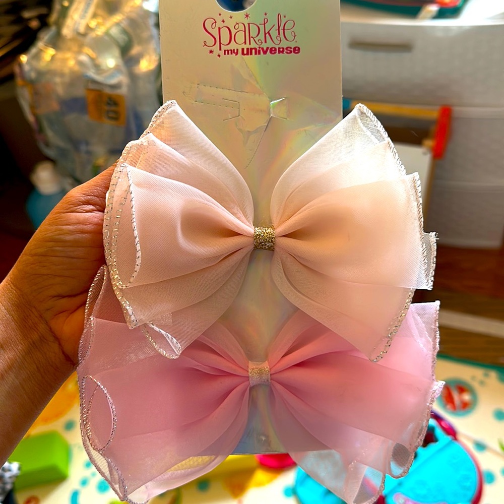 Set of two sparkle bows for a baby girl!